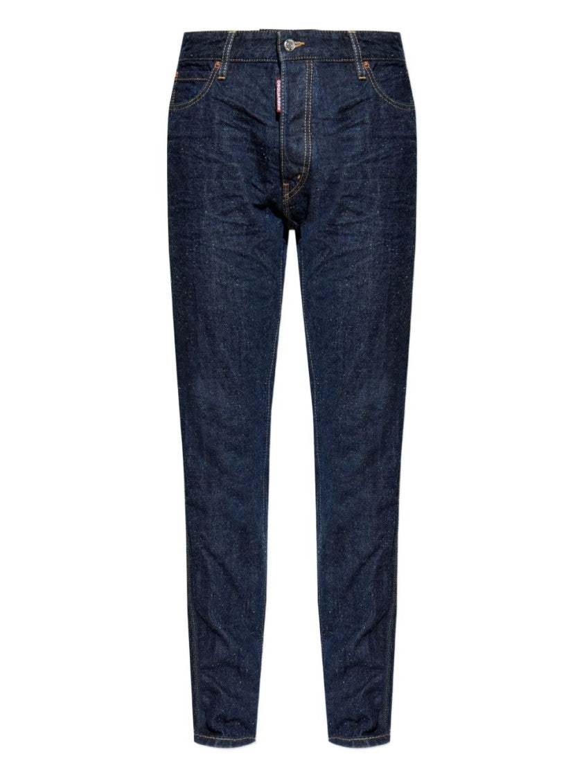 Dsquared2 Dark Blue Speckled Five Pocket Jeans