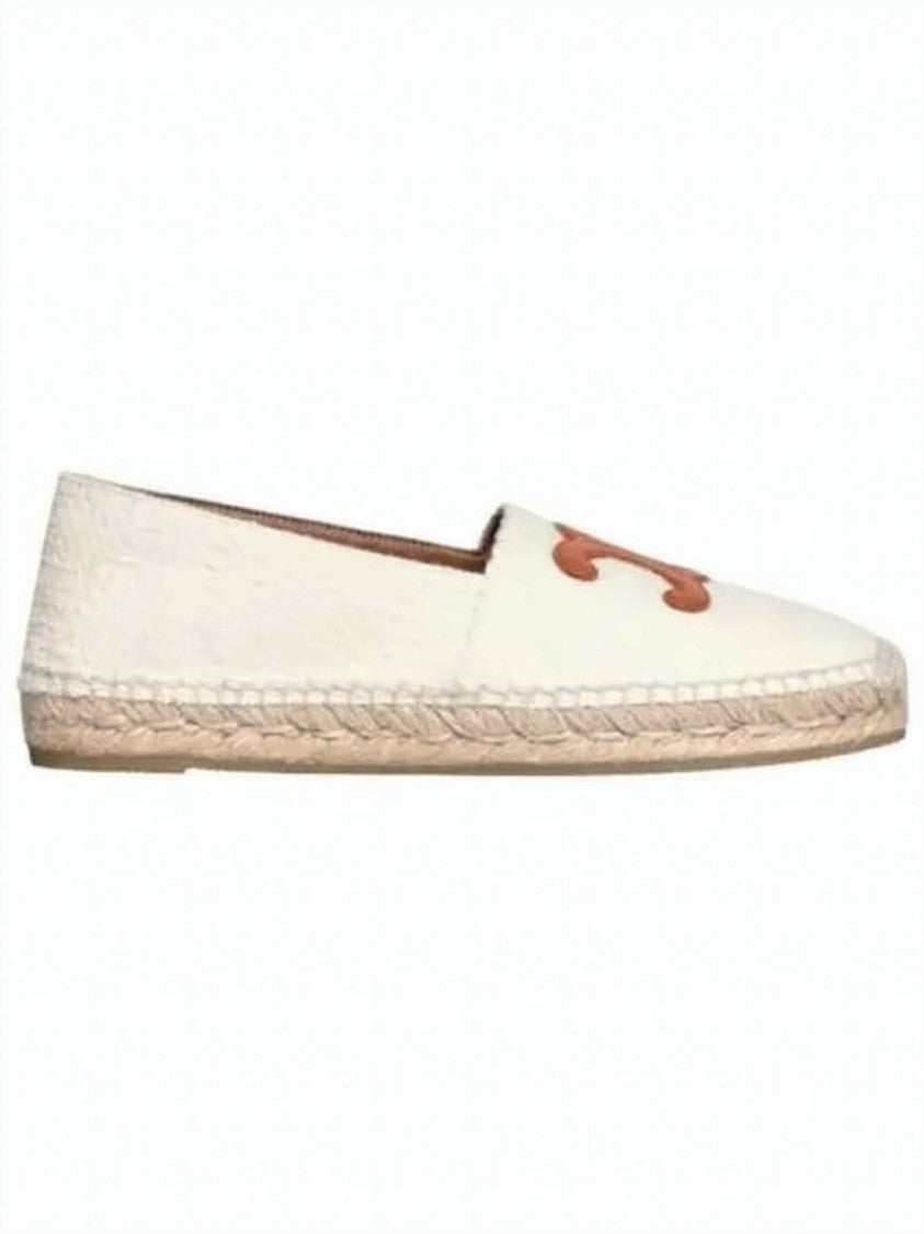 Celine Textured Slip-On Flats With Woven Espadrille Sole