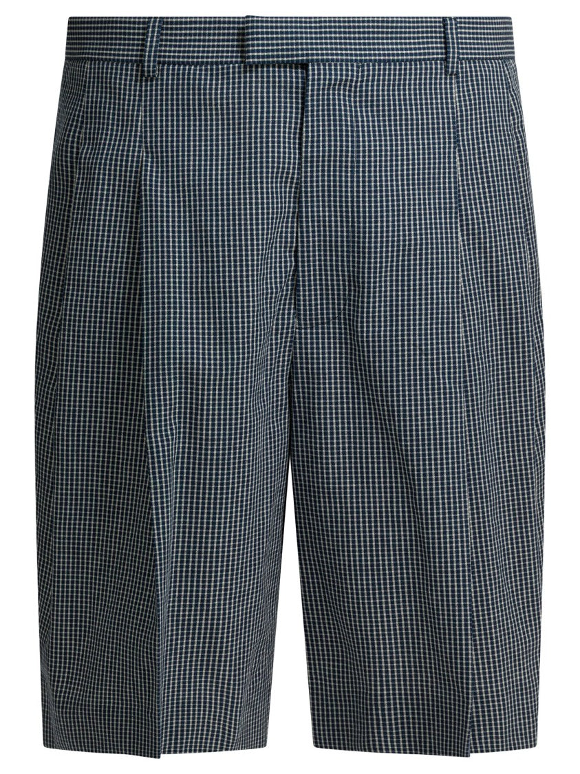 Givenchy Formal Plaid Shorts With Double Front Pleat
