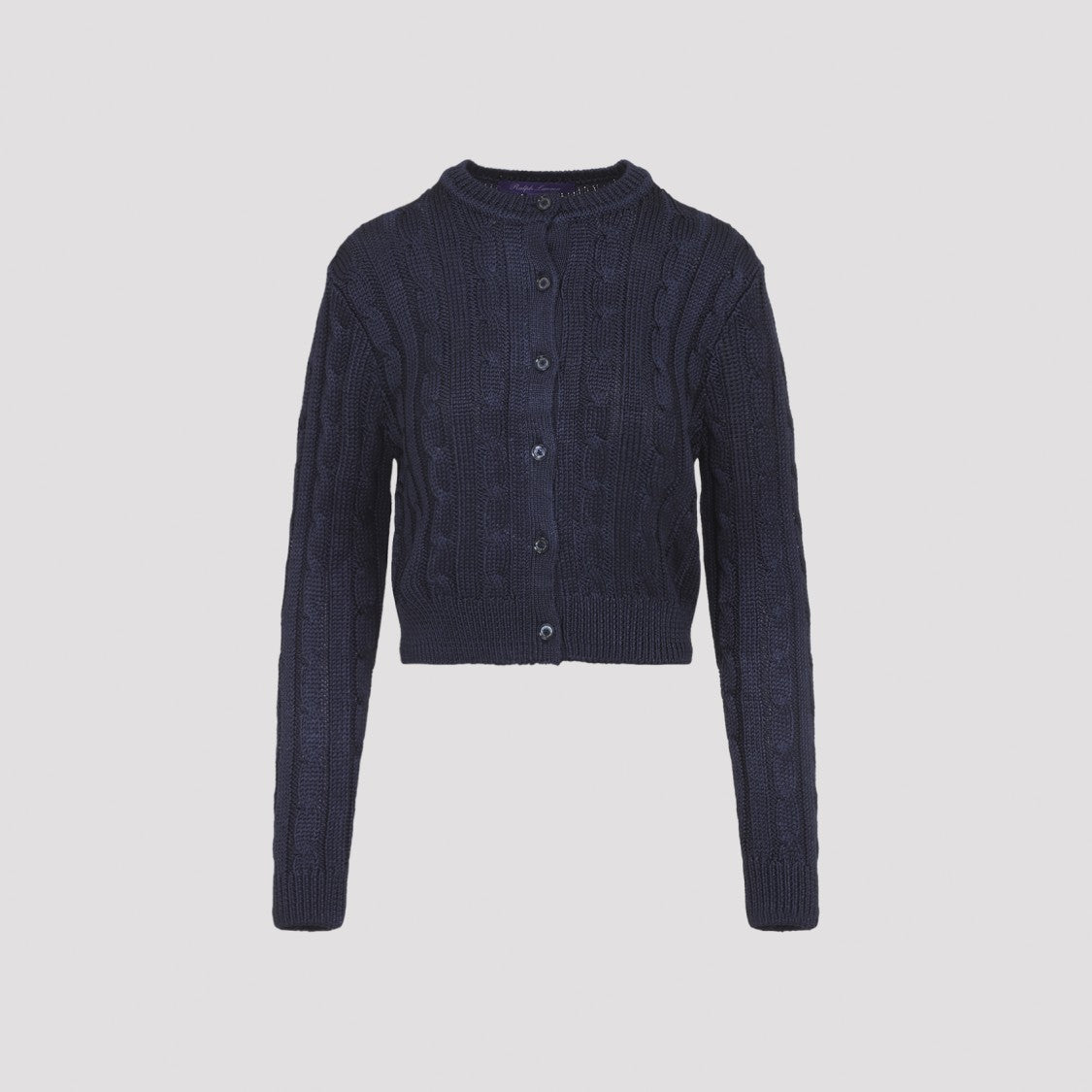 Polo Ralph Lauren Navy Blue Silk Long Cardigan With Braided Detailing