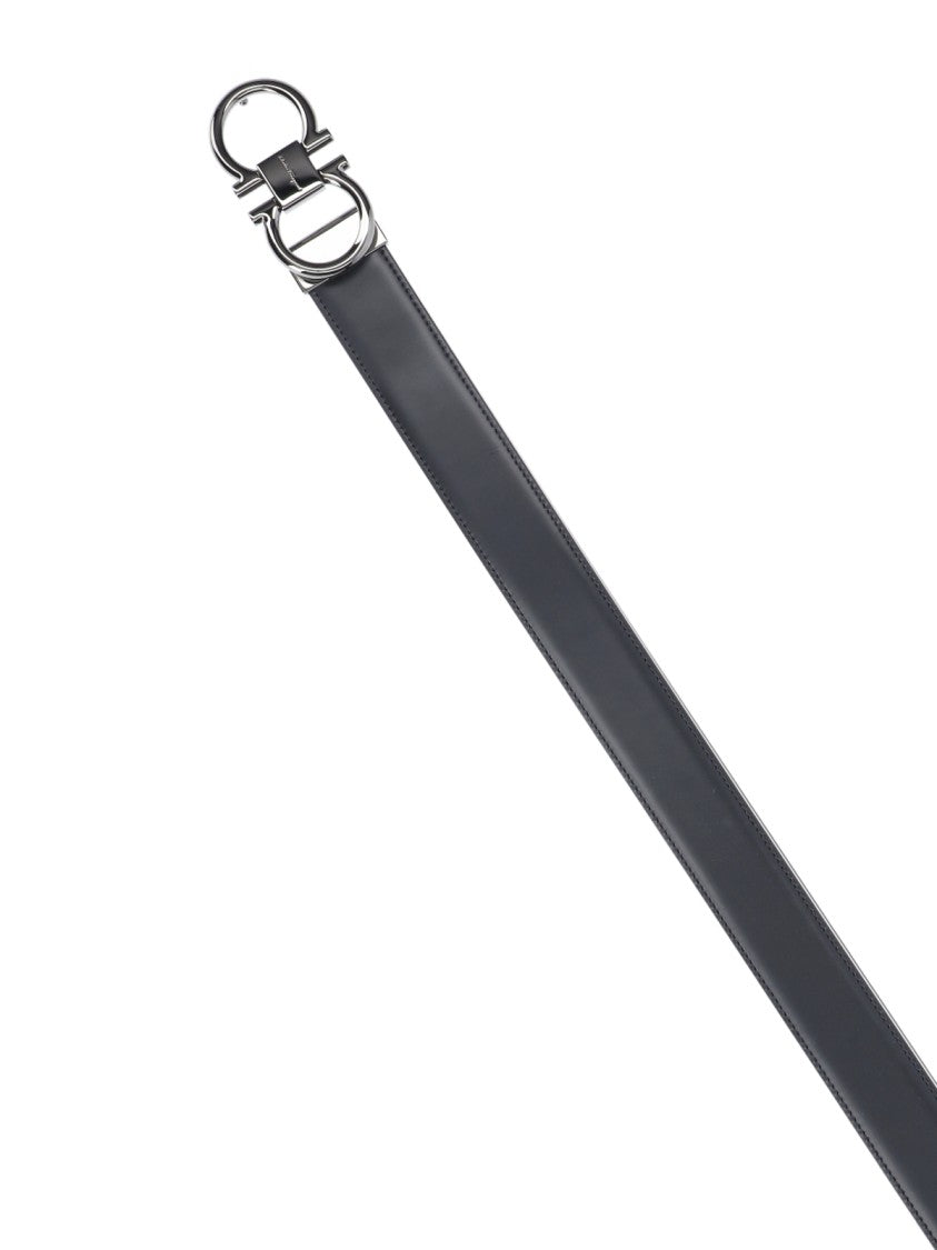 Ferragamo Black Leather Belt