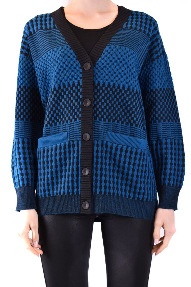 Diane Von Furstenberg Textured Knit Cardigan With Button Closure And Front Pockets
