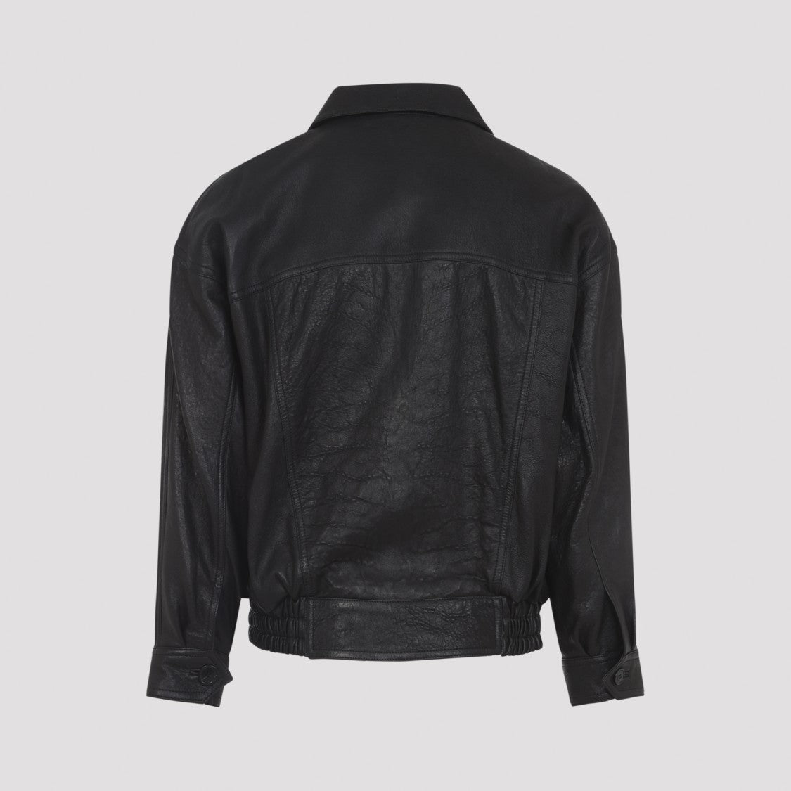 Saint Laurent Black Lamb Leather Jacket With Classic Collar