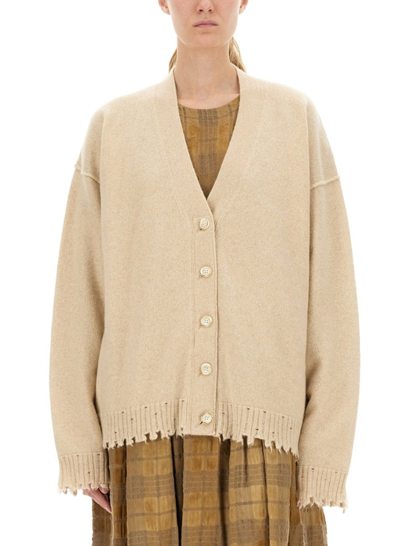 Uma Wang Relaxed Fit Cashmere Cardigan With V-Neckline