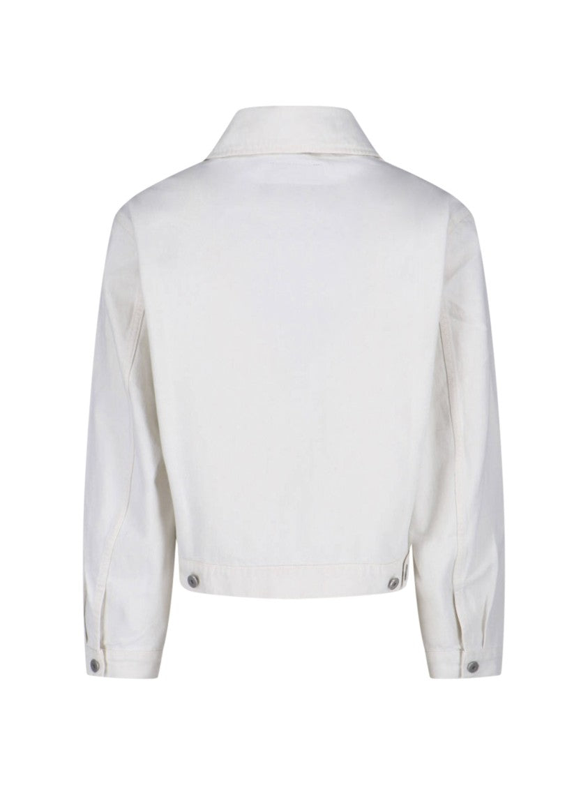 Lemaire White Cropped Trucker Cotton Jacket
