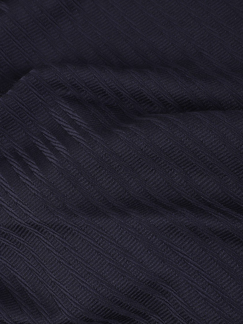 Emporio Armani Herringbone Pattern Virgin Wool Scarf