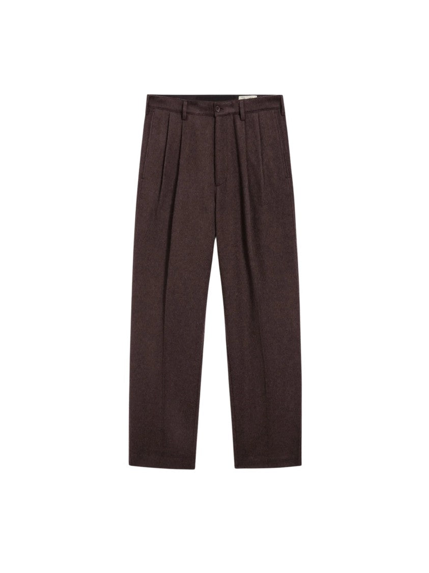 Pence Santos Marron Glacé Wool Flannel Chinos