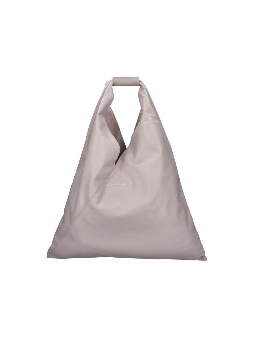Mm6 By Maison Margiela Grey Medium Japanese Faux Leather Triangular Tote Bag
