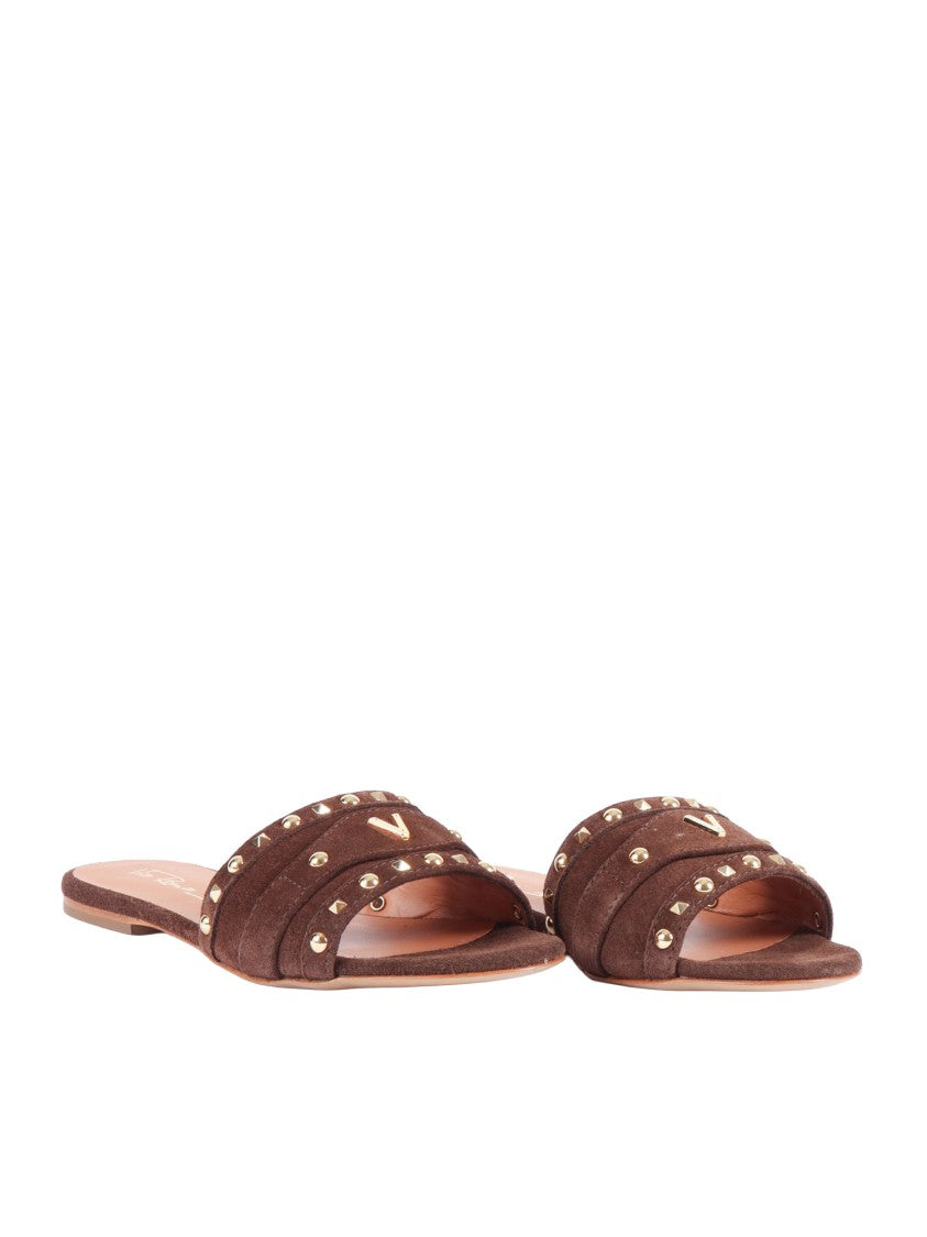 Via Roma 15 Ciabatta Ball Studded Slide Sandals
