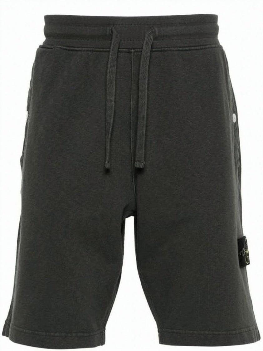 Stone Island Relaxed Fit Grey Cotton Shorts