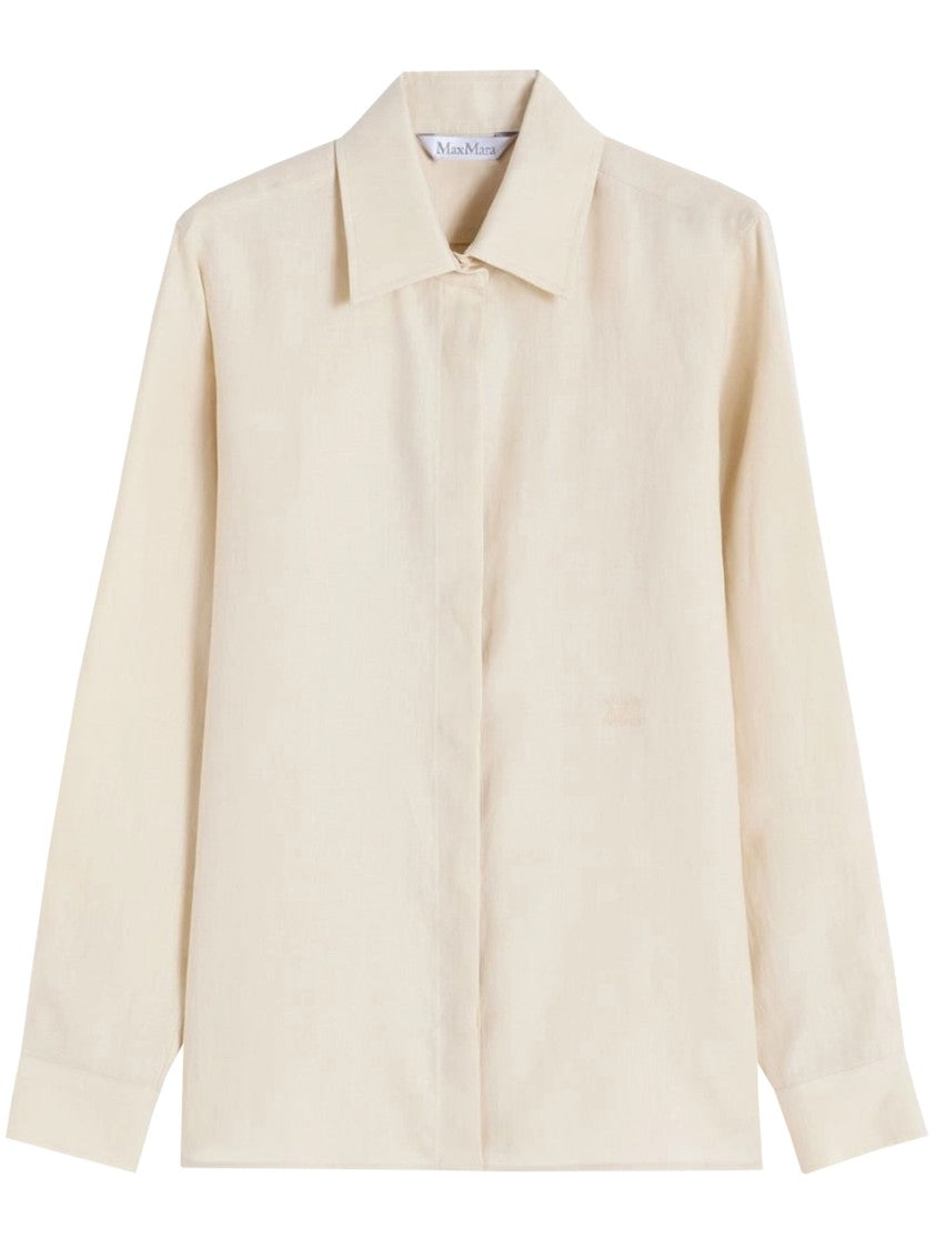 Max Mara Neutral Mxmfalas Long-Sleeved Button-Up Shirt