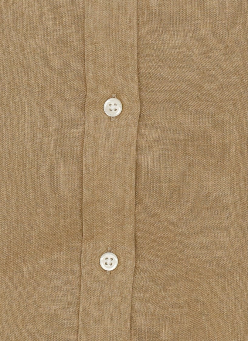 Polo Ralph Lauren Beige Pony Embroidered Linen Shirt