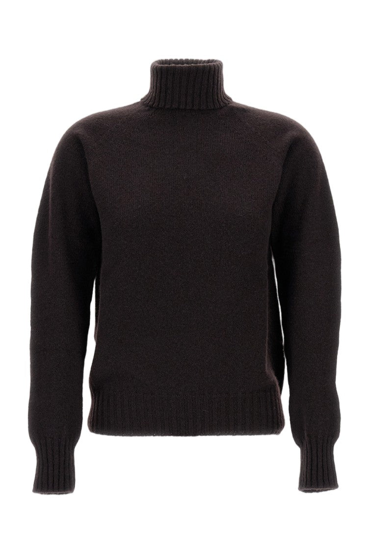 Drumohr Flat-Knit Wool Turtleneck Sweater With Ribbed Detailing