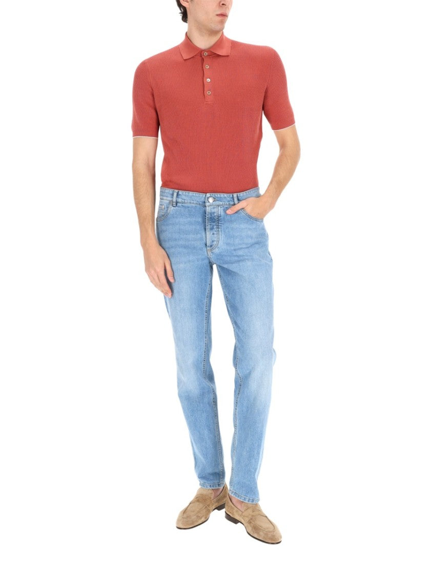 Brunello Cucinelli Traditional-Fit Subtle-Fading Stretch Cotton Jeans