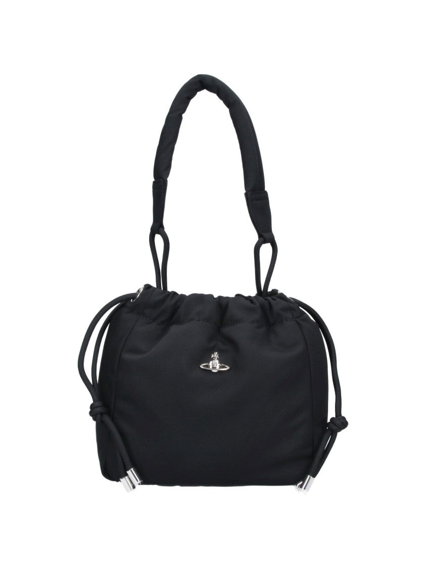 Vivienne Westwood Black Orb Small Fabric Bucket Bag