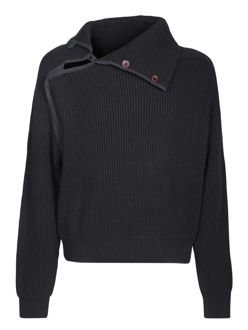 Jacquemus Black Asymmetric Sweater