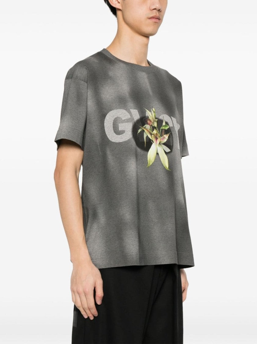 Givenchy Faded Black And Multicolor Cotton Jersey T-Shirt