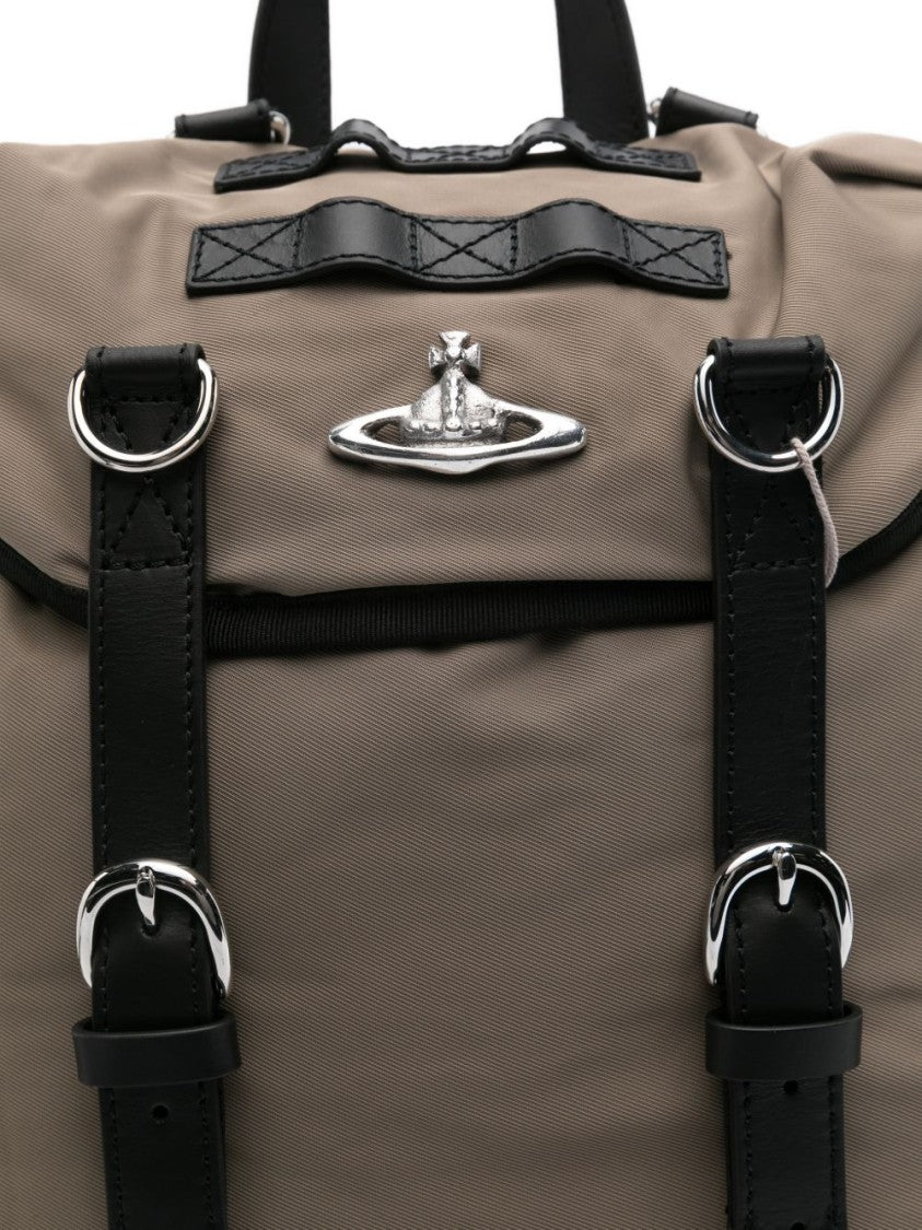 Vivienne Westwood Top Handle Backpack With Side Pockets And Drawstring Fastening