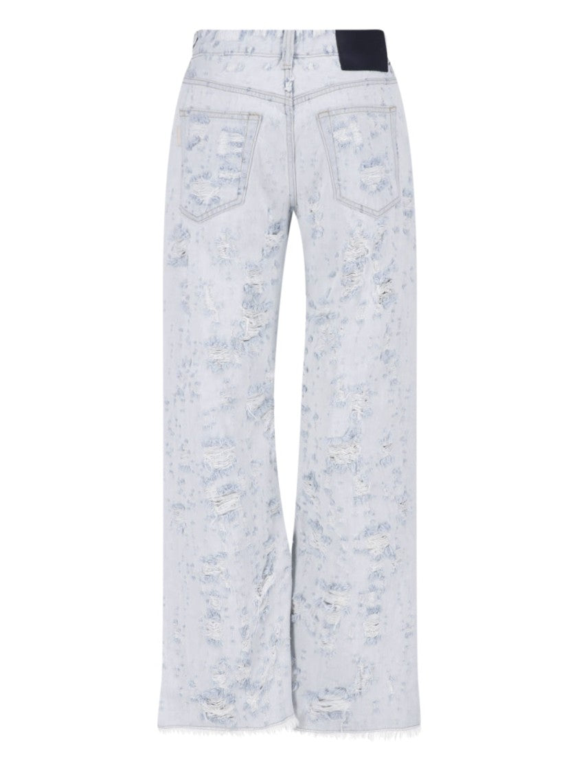 Haikure Light Blue Winny Wide-Leg Destroyed Jeans