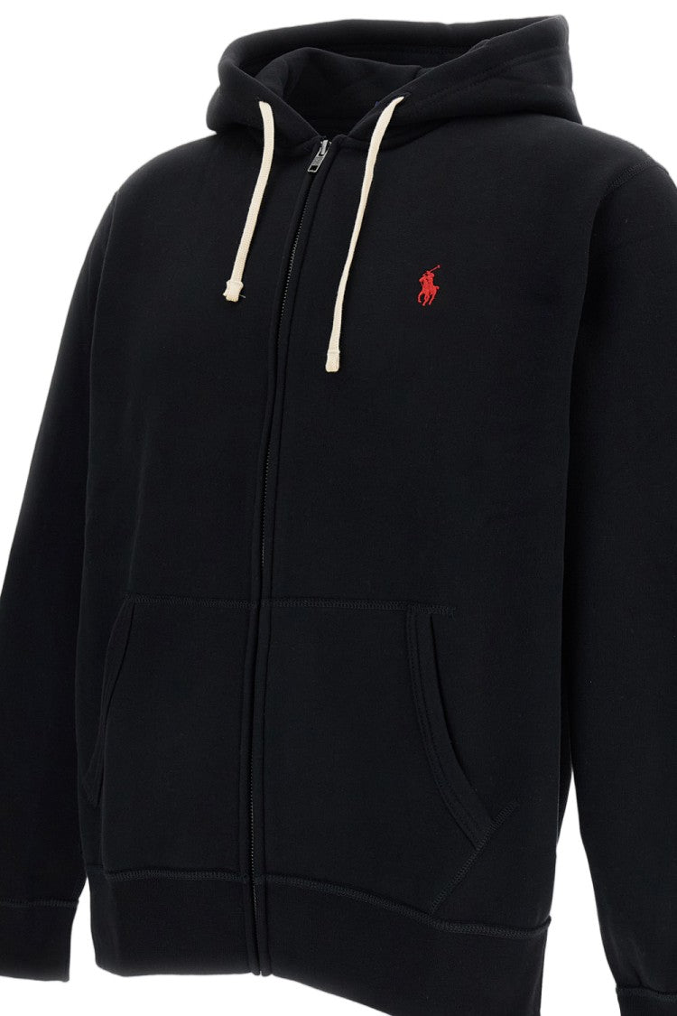 Polo Ralph Lauren Black Cotton-Blend Hoodie With Embroidered Logo