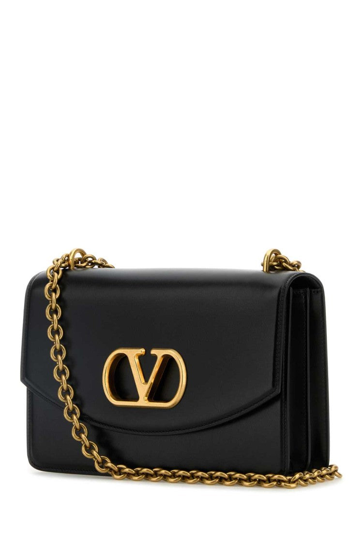 Valentino Garavani Black Leather Vain Shoulder Bag