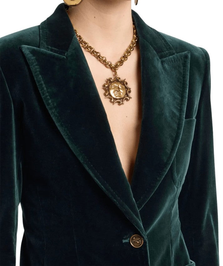Etro Single-Breasted Stretch Cotton Velvet Jacket