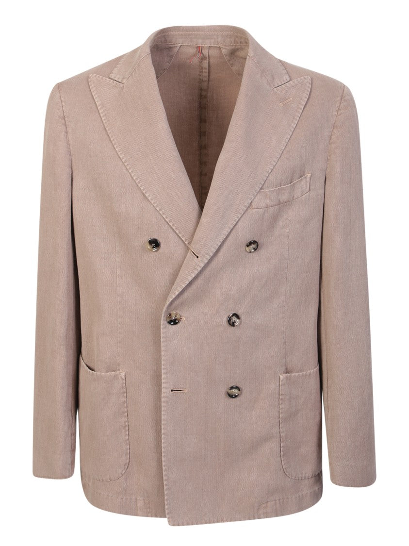 Dell'oglio Tailored Beige Double-Breasted Blazer