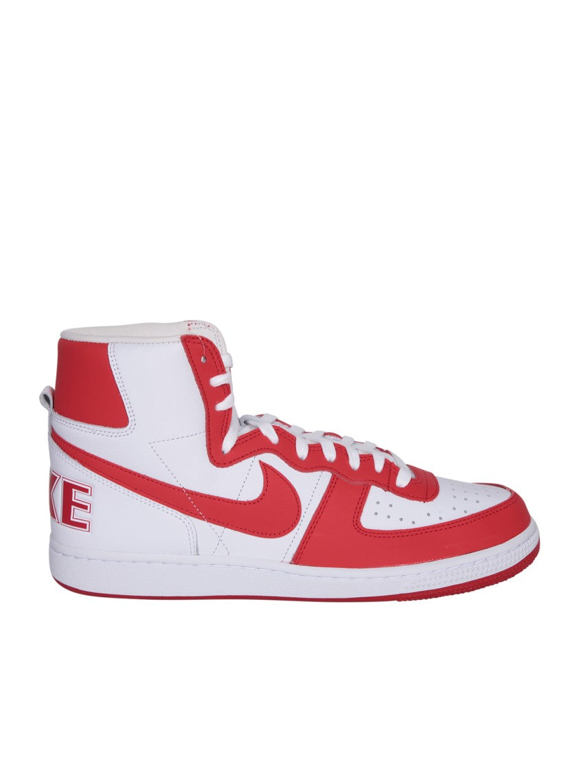 Comme Des Garçons Red Leather Sneakers