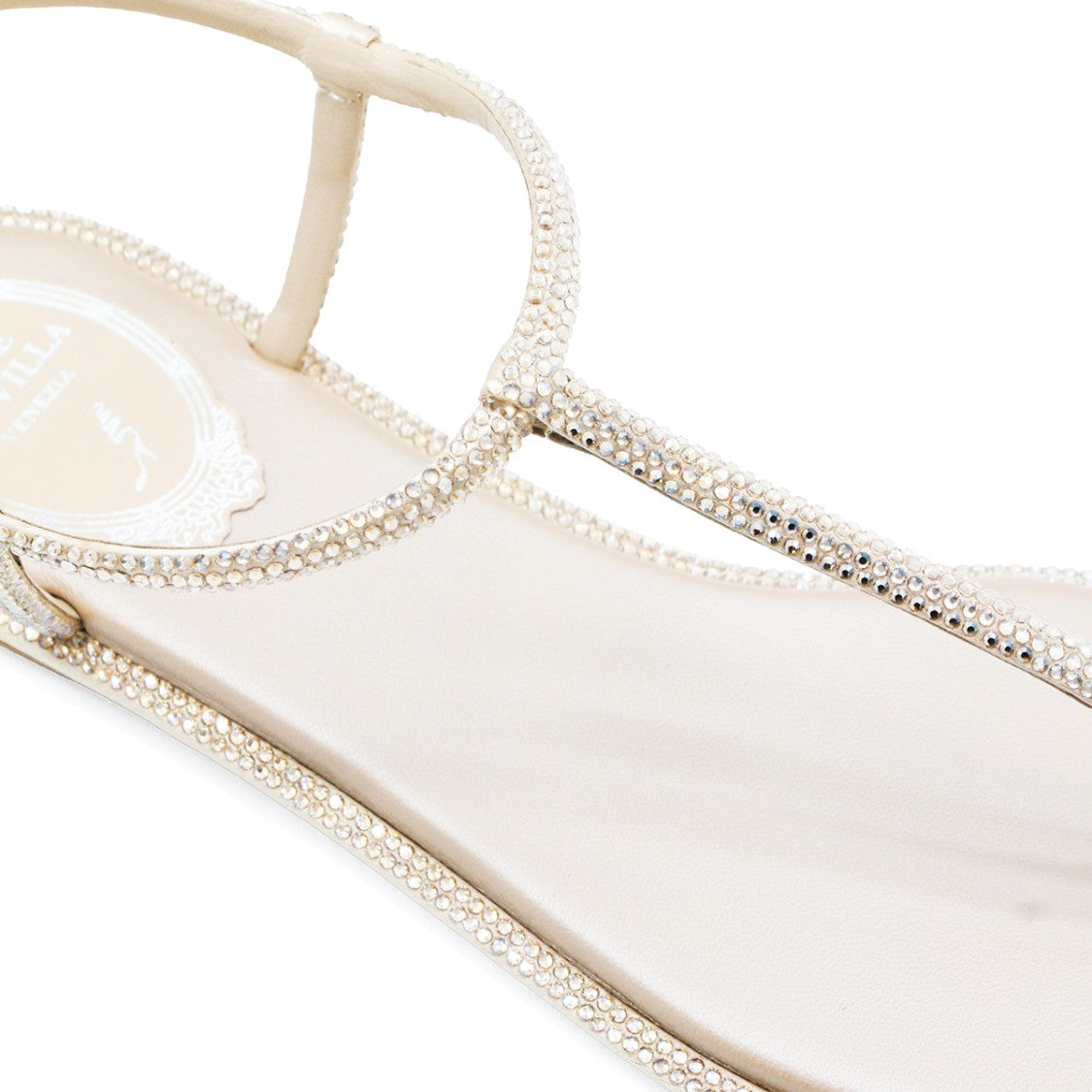 René Caovilla White Leather Flats