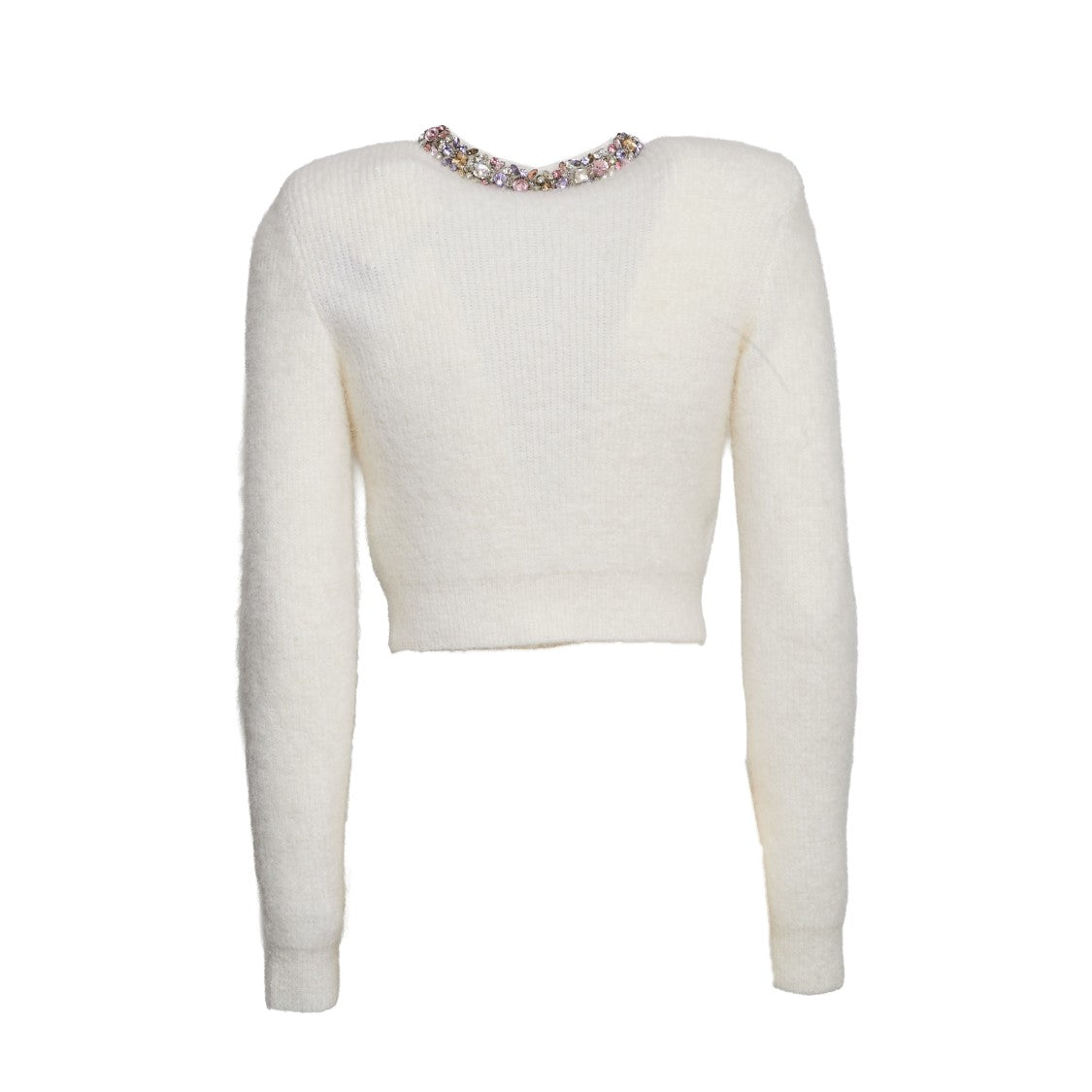 Self-Portrait Cream Embellished Trim Cardigan