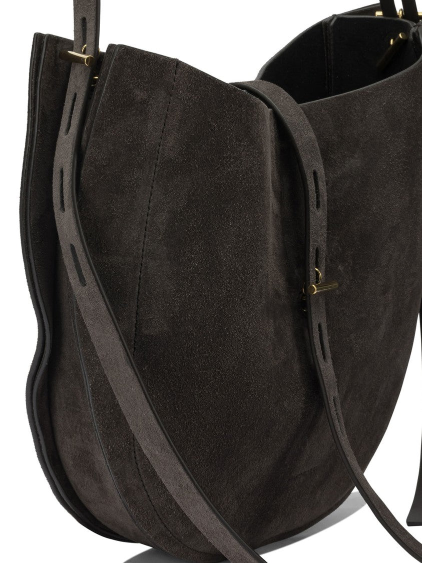 Minobossi Crescent-Shaped Crossbody Bag In Soft Calfskin