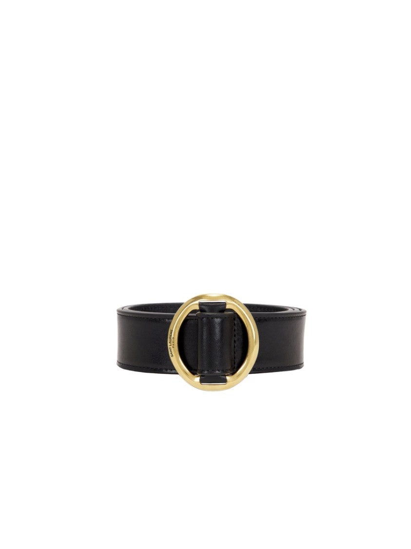 Saint Laurent Sleek Black Leather Belt