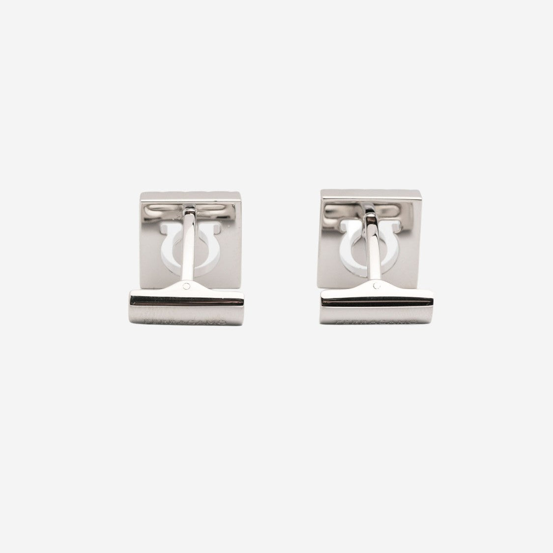 Salvatore Ferragamo Square-Shaped Horseshoe Brass Cufflinks