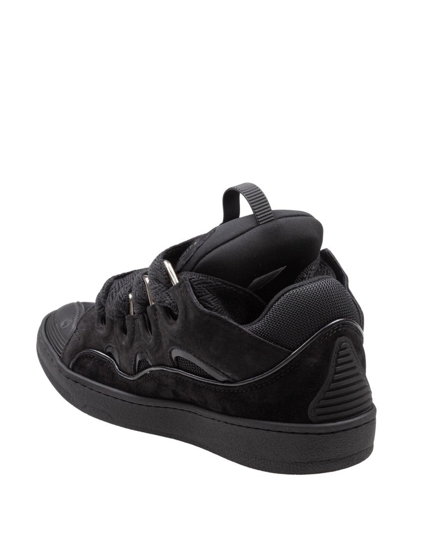 Lanvin Black Curb Suede Sneakers