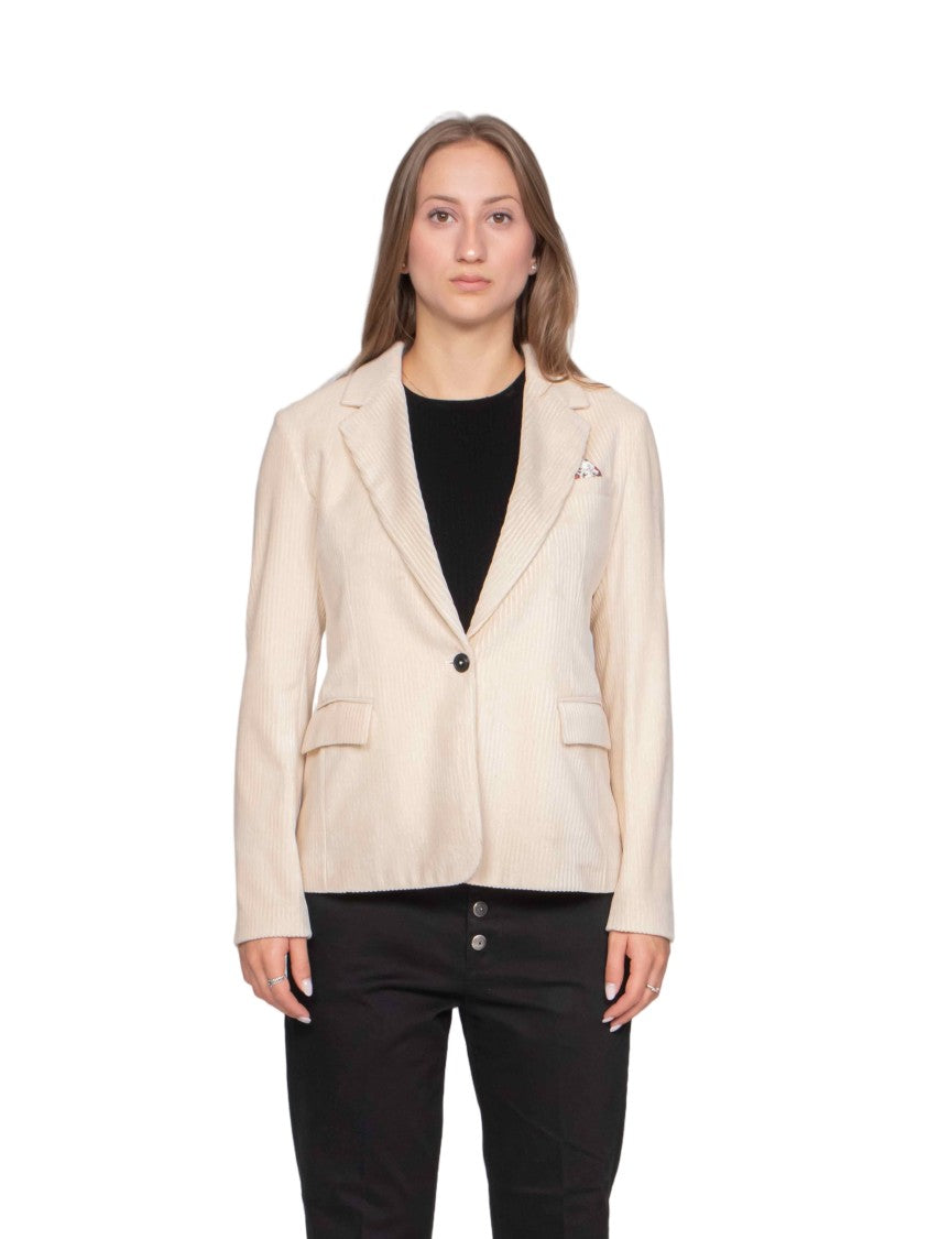 Circolo 1901 Tailored Single-Button Jacket With Notched Lapel And Flap Pockets