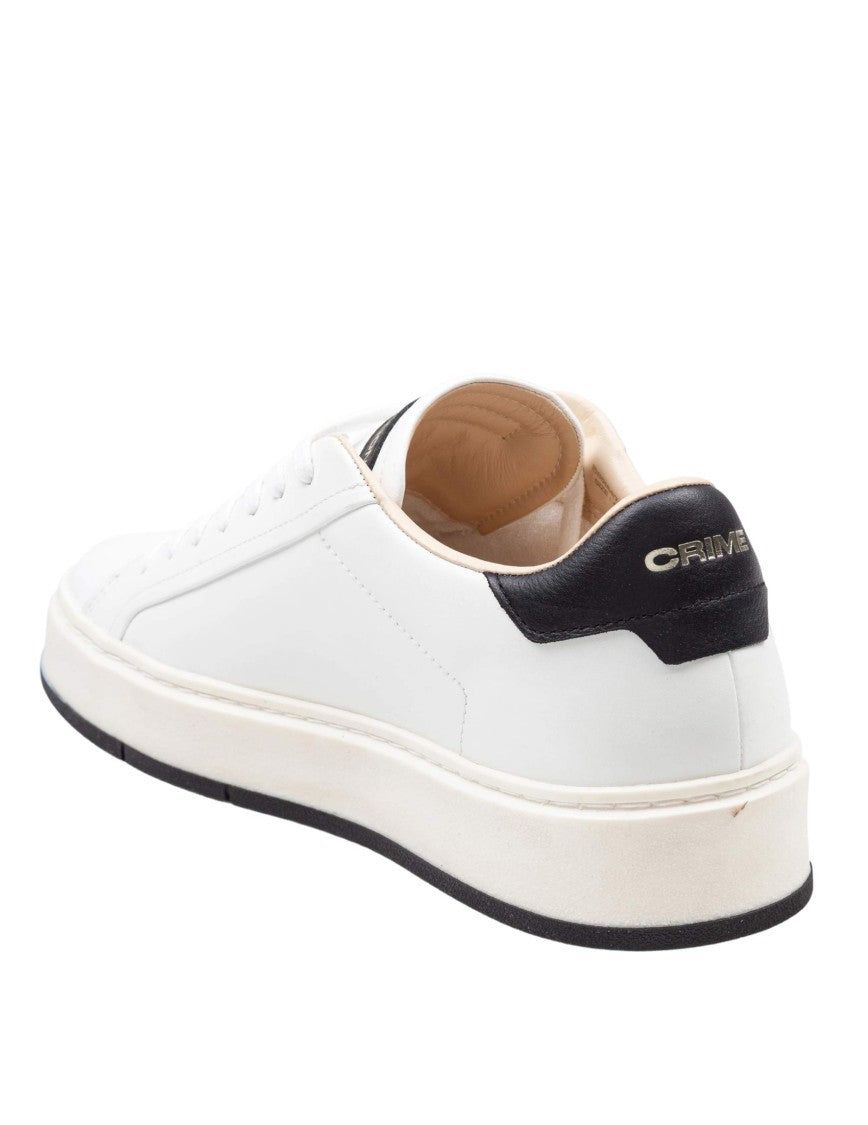 Crime London Crime Destiny Leather Sneakers, Black And White