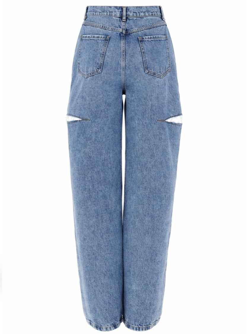Maison Margiela High-Waisted Denim Cut-Out Jeans