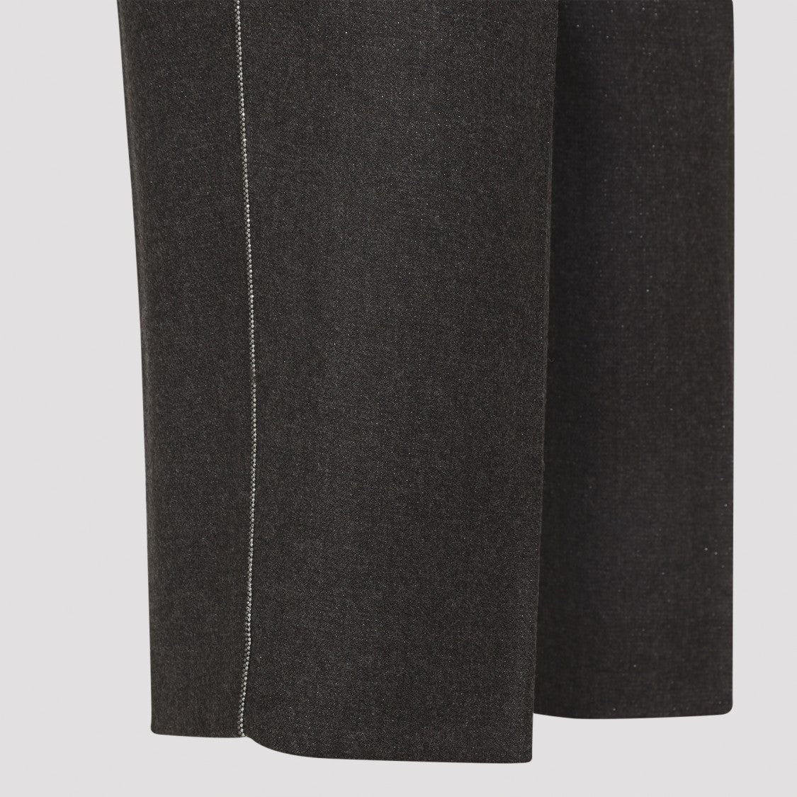 Peserico Straight-Leg Brown Virgin Wool Pants With Lurex Details