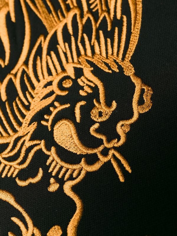 Moschino High-Neck Midi Dress With Mythical Embroidery