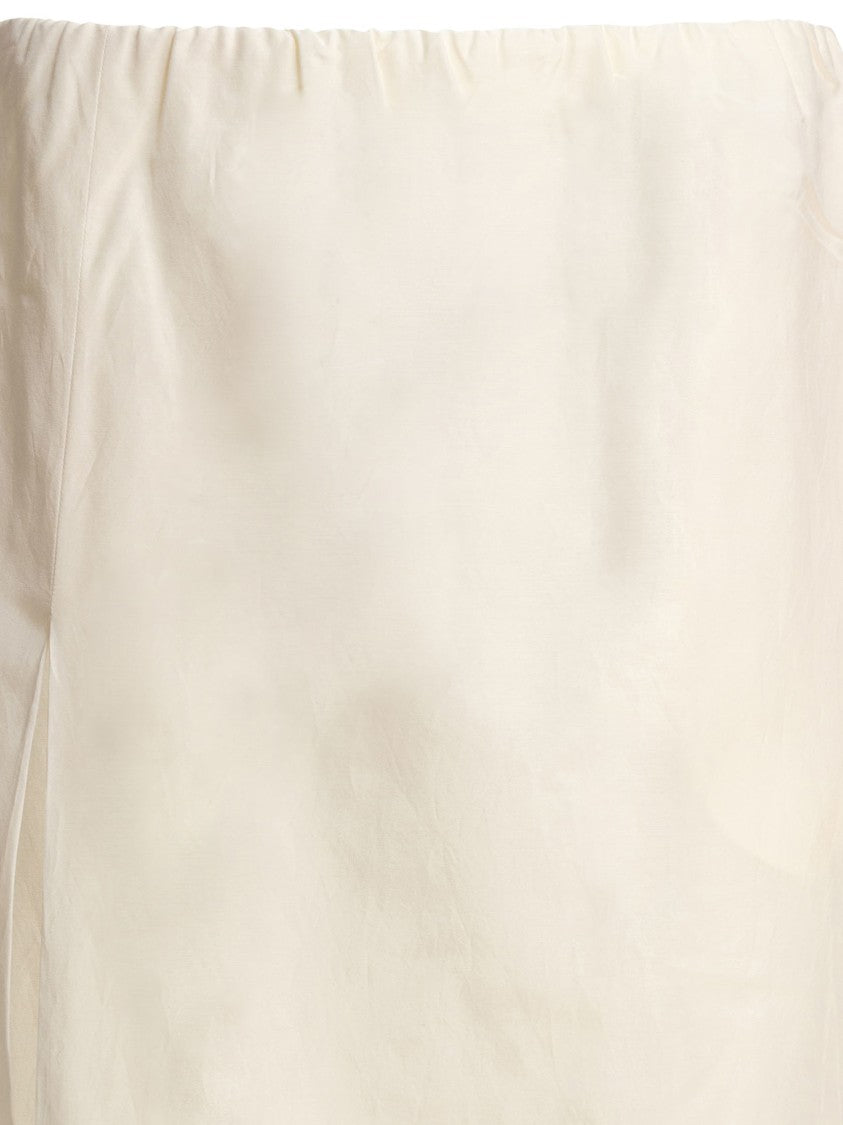 Loulou De Saison Long Gathered Maxi Skirt In Soft Cotton-Silk Blend