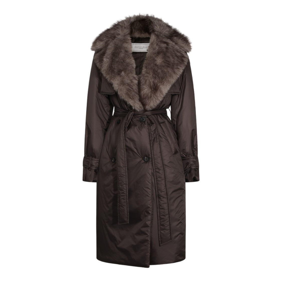 Antonelli Firenze Fur-Collar Adjustable-Strap Long Down Coat