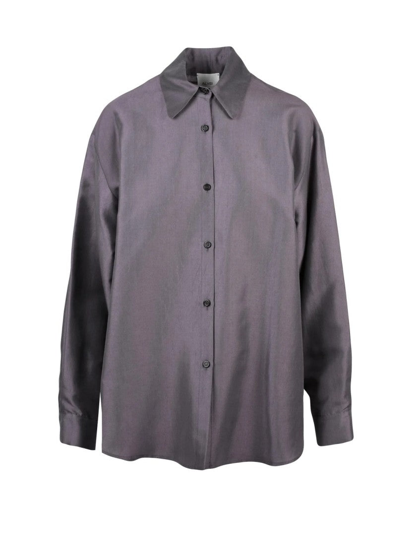 Alysi Grey Lyocell-Blend Fluid Shirt