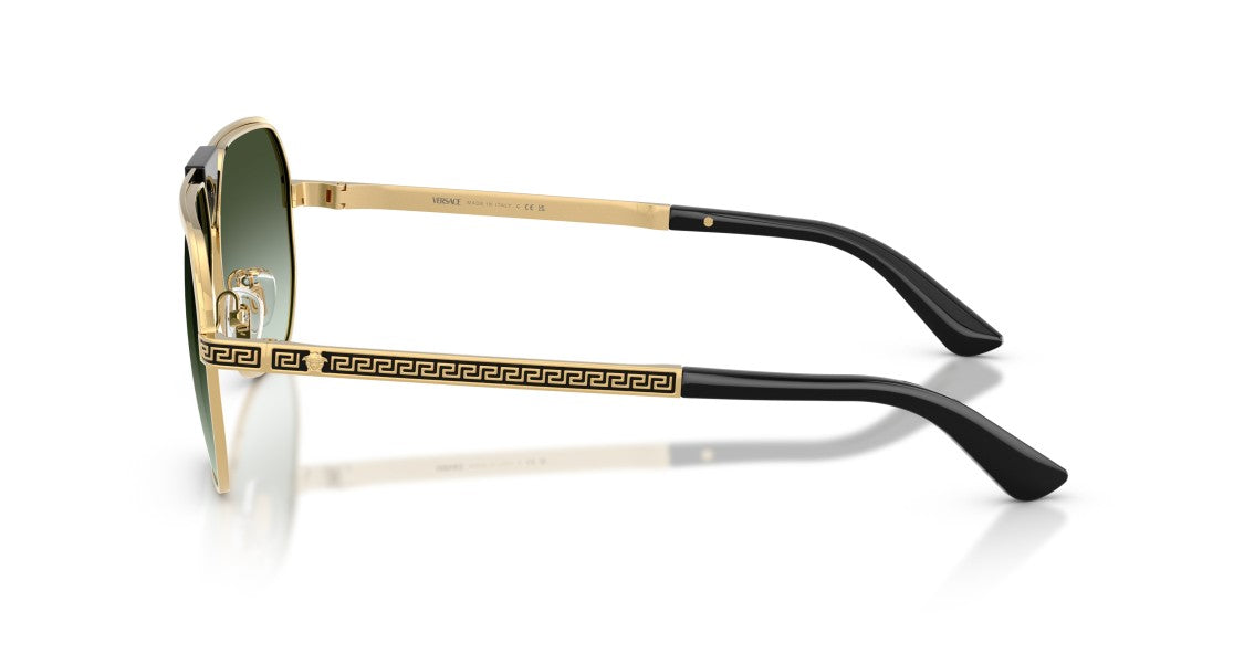 Versace Oversized Square Frame Sunglasses With Gold Metal Rim