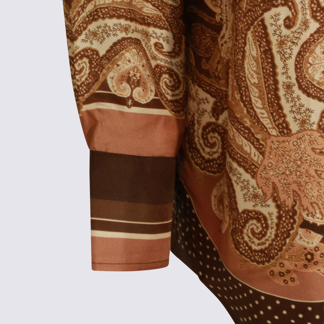 Zimmermann Intricate Paisley And Polka Dot Patterned Brown Shirt