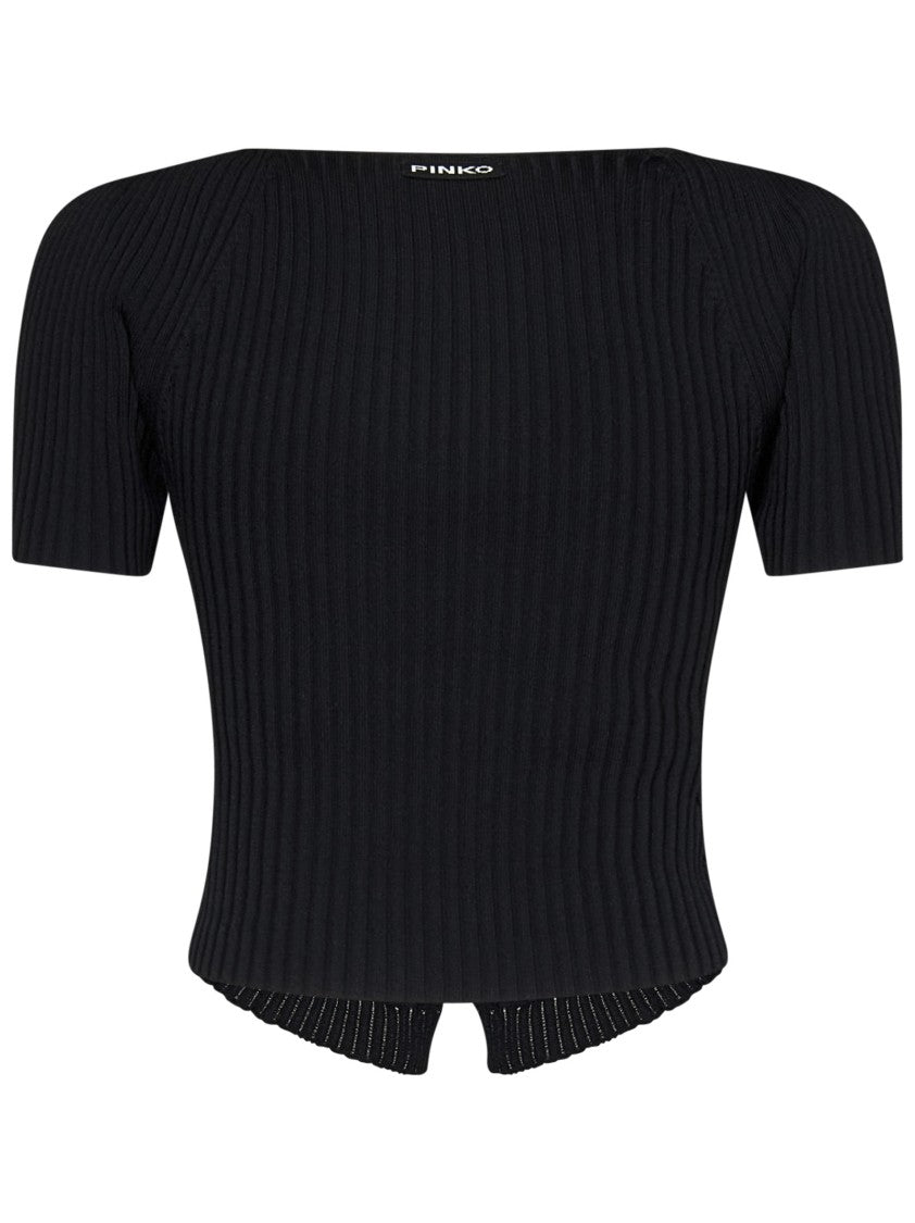 Pinko Cropped Black Sweater