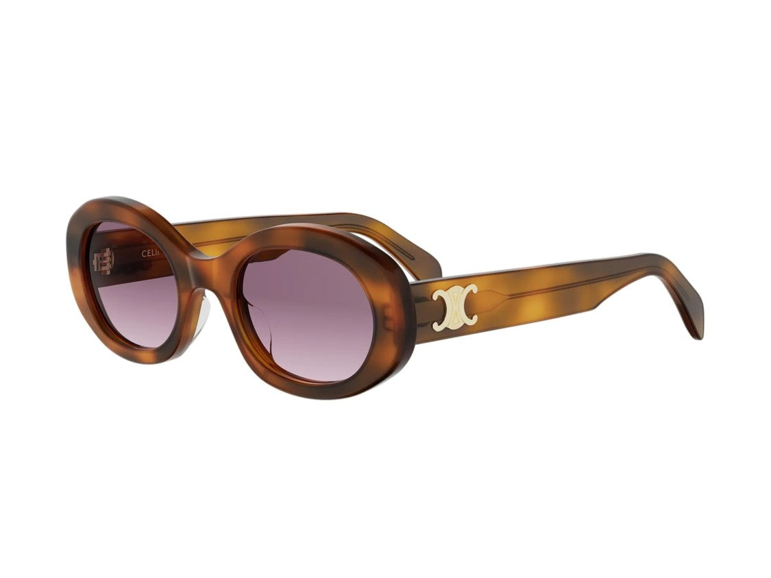 Celine Tortoiseshell Cl40194u Gold-Tone Logo Sunglasses