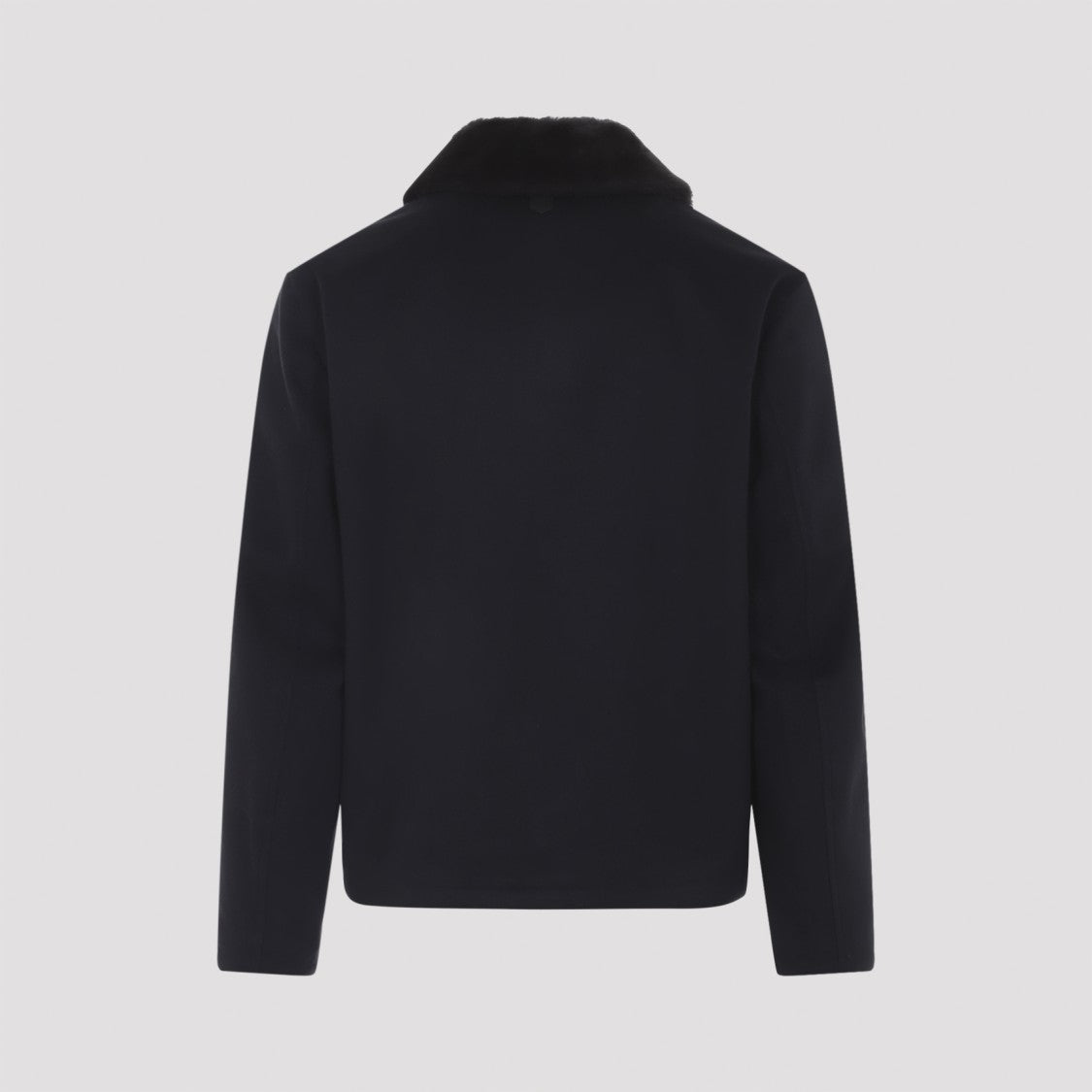 Canali Cashmere Black Jacket With Zip Closure