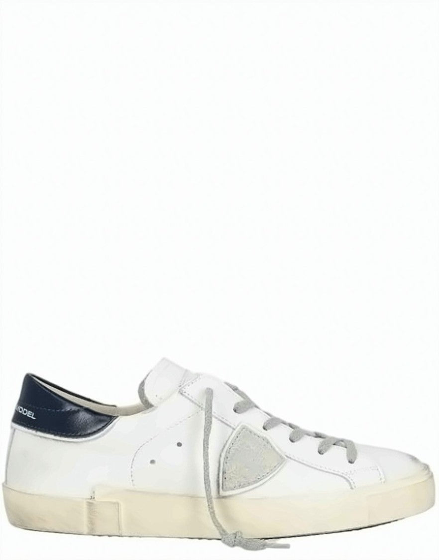 Philippe Model Prsx Low Calfskin Lace Up Sneakers