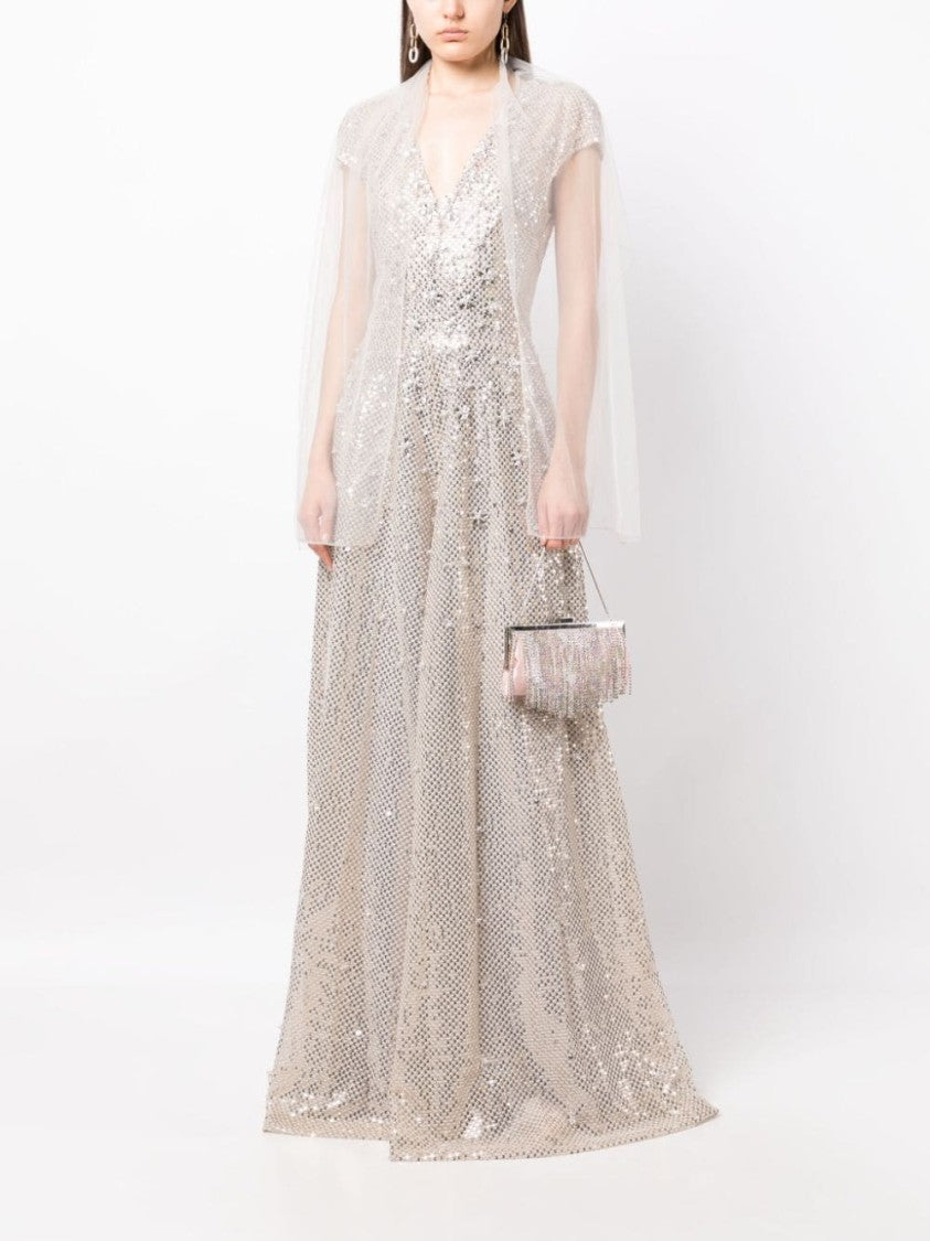 Saiid Kobeisy Beaded Sequin Jumpsuit