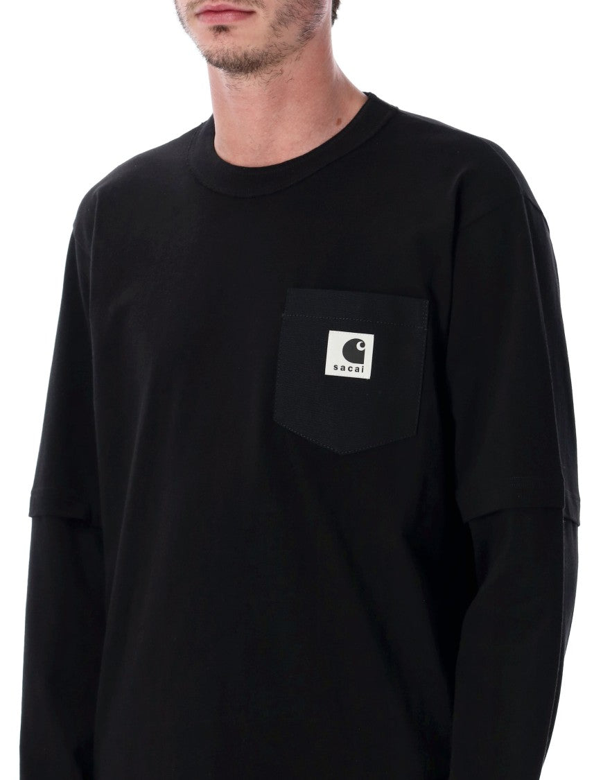 Sacai X Carhartt Wip Cotton Jersey Long-Sleeve T-Shirt
